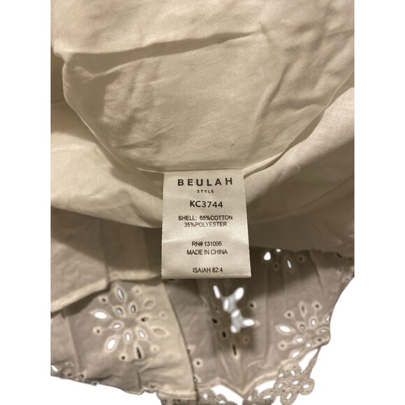 Beulah‎ Women’s Tuckernuck White Embroidered  Dress sz Small - Picture 8 of 15